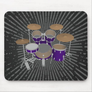 5 Piece Drum Kit - Violet Finish - Black Mousepad