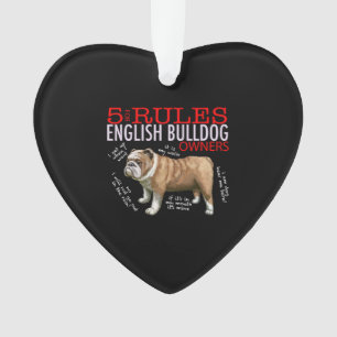 5 Rules for English bulldog Owners Bulldog Dad Mum Ornament