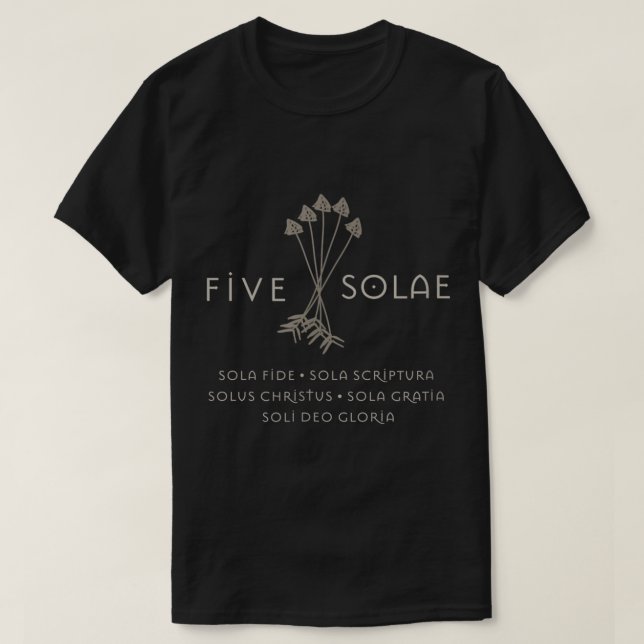 5 Solae  Martin Luther Christian Solas Religious  T-Shirt (Design Front)