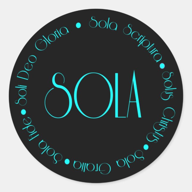 5 Solas Classic Round Sticker (Front)