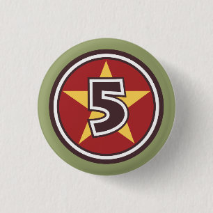 5 Star 3 Cm Round Badge