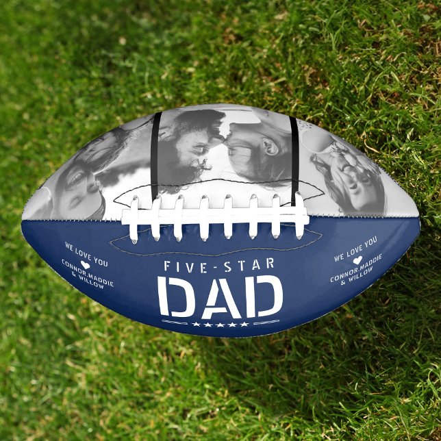 5 STAR DAD Modern Cool 3 Photo Father's Day Football (Creator Uploaded)