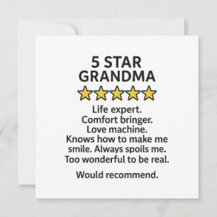 5 Star Grandma Card