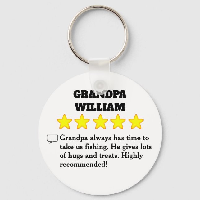 5 Star Grandpa Review  Key Ring (Front)