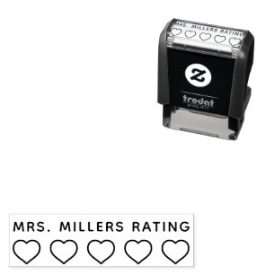 5 Star Hearts Rating Review Book Teacher Self-inking Stamp