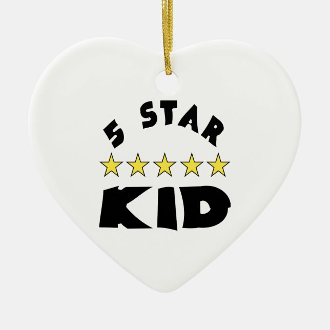 5 Star Kid Ceramic Ornament (Front)