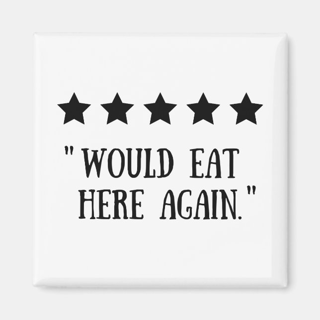 5 Star Kitchen Chef Cook Cooking Rating Review Magnet (Front)