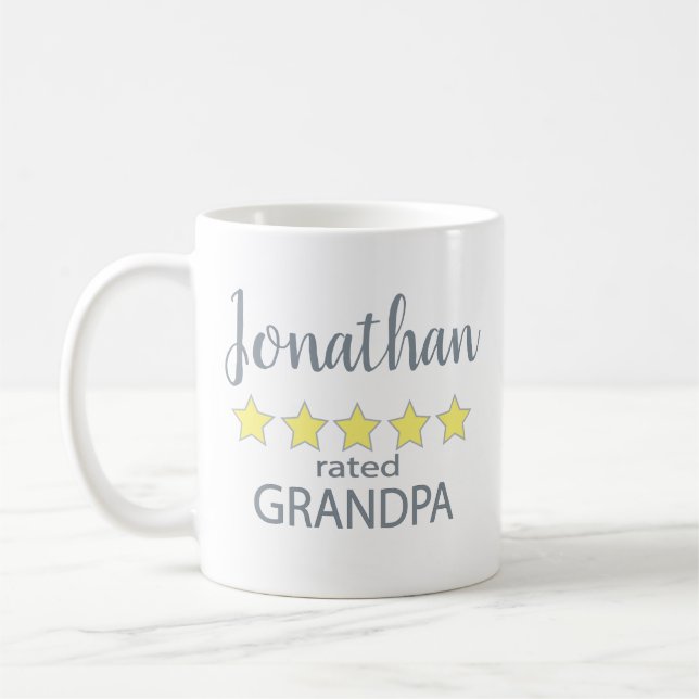 5 Star Rated Grandpa Coffee Mug (Left)