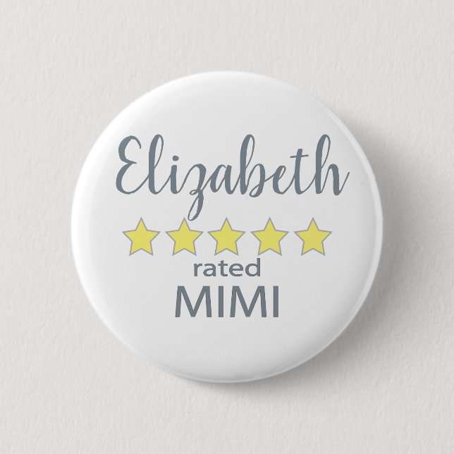 5 Star Rated Mimi 6 Cm Round Badge (Front)