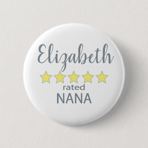 5 Star Rated Nana 6 Cm Round Badge
