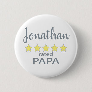 5 Star Rated Papa 6 Cm Round Badge