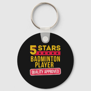 5 Stars Badminton Player - Funny Racquet Sport Gif Key Ring