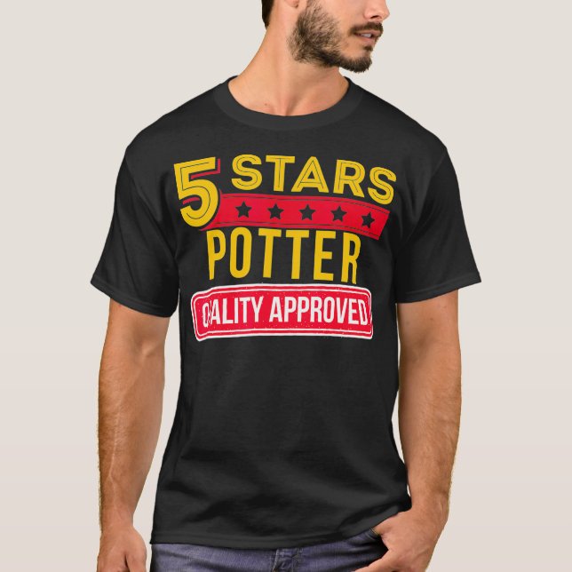 5 Stars Potter  Funny Pottery  Earthenware Gift T-Shirt (Front)