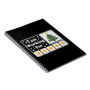 5 Stars Xmas Tree Am Working For Christmas Break Notebook