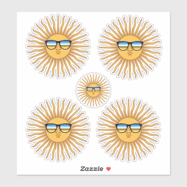 5 Sun in Shades Decals (Sheet)