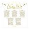 5 Table Elegant Gold & White Wedding Seating Chart