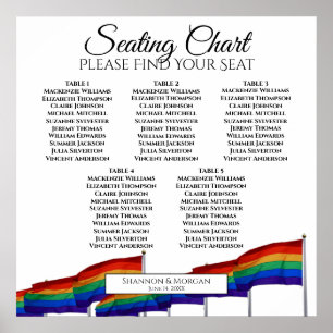 5 Table Gay Pride Flags Wedding Seating Chart