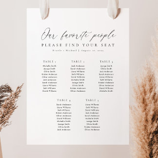 5 Tables Favourite People Acrylic Seating Chart
