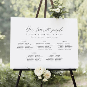 5 Tables Our Favourite People Seating Chart Plan