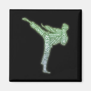 5 Tenets of Taekwondo Black Belt Premium Tri-Blend Magnet