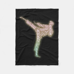 5 Tenets of Taekwondo Martial Arts Premium Fleece Blanket