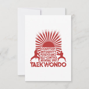 5 Tenets Of Taekwondo Thank You Card