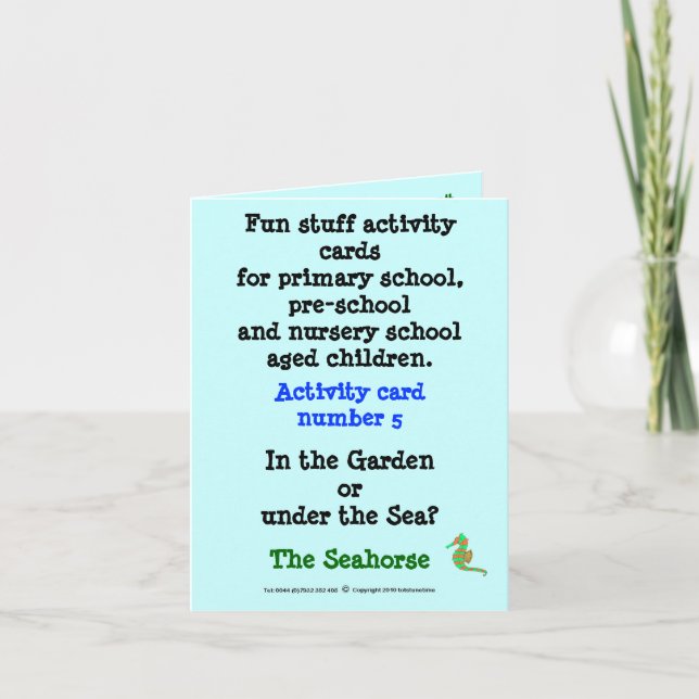 5 The Seahorse - Note size sample card (Front)