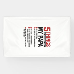 5 Things About My Papa Funny Vintage Shirt Design_ Banner