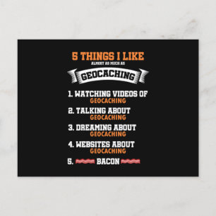 5 Things I Like Geocaching Pastime GPS Navigation  Postcard