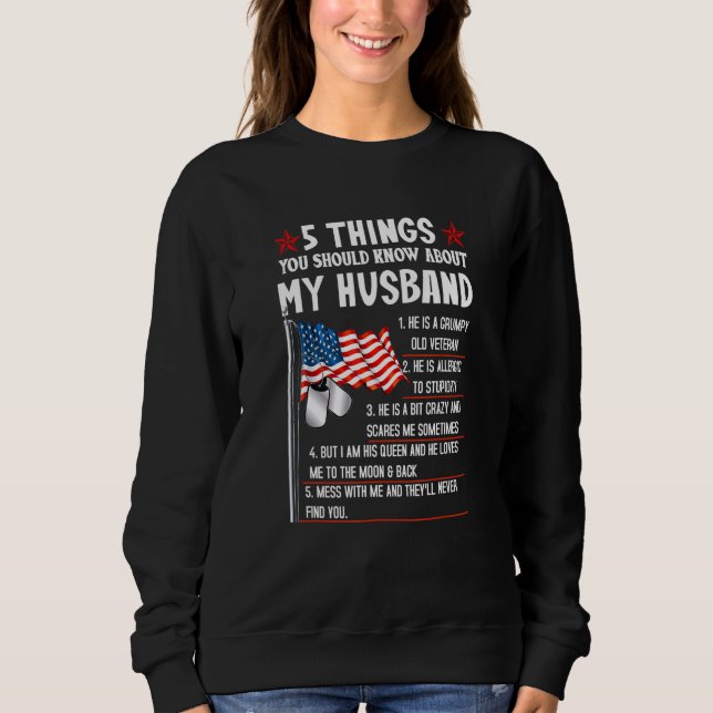 5 Things You Should Know About My Husband Grumpy V Sweatshirt (Front)
