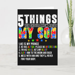 5 Things You Should Know About My Son Shirt Autism Card