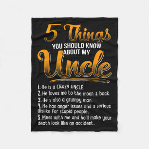 5 Things You Should Know About My Uncle Funny Chri Fleece Blanket