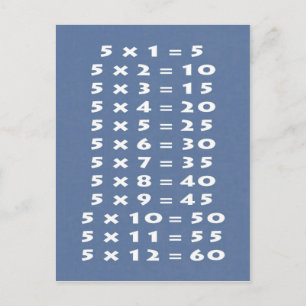 #5 Times Table Collectable Postcard
