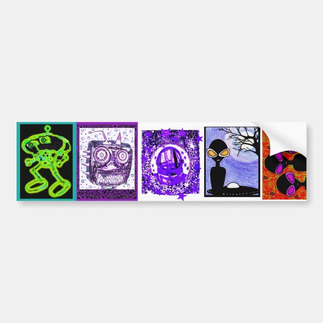 5 U-CUT Spaced Out Stickers ! (Front)