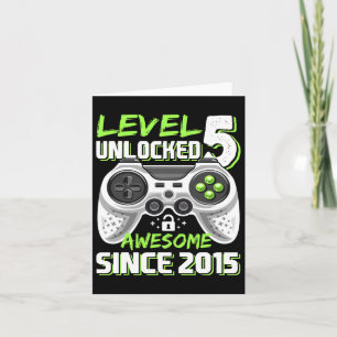 5 Unlocked Awesome Since 2015 Video Game 5th Birth Card