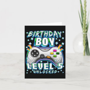 5 Unlocked Video Game 5th Birthday Gamer Boys  Card