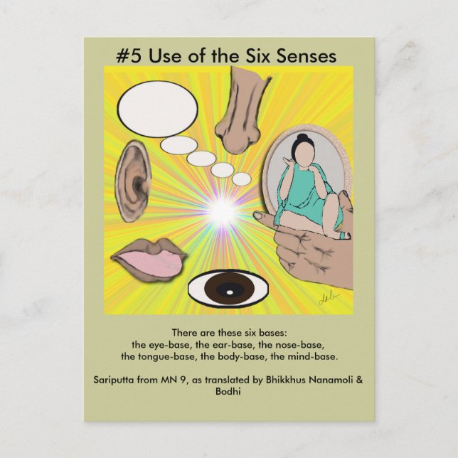#5 Use of the Six Senses -  from Dependent Arising Postcard (Front)