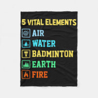5 Vital Elements Air Water Badminton Earth Fire Sh