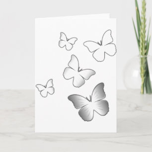 5 White Butterflies Card