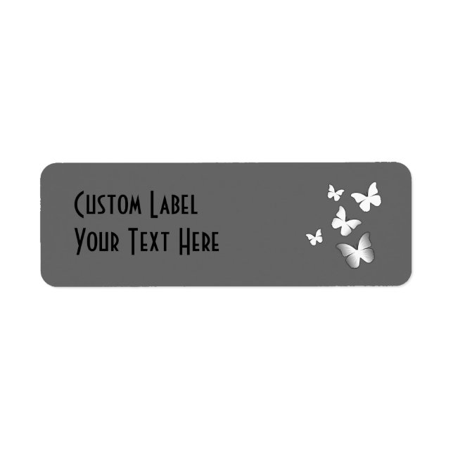 5 White Butterflies Return Address Label (Front)