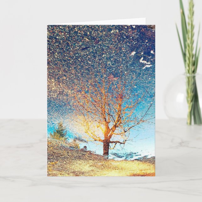 5"x7" Folded Card || Cherry Tree Puddle (Front)