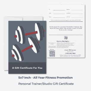 5"x7" Minimal Corporate Wellness Gift Certificate
