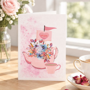 5"x7" Mother's Day Flowers in a Teapot Card