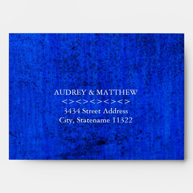5 x 7 Antique Blue Gold Metalic Wedding Envelope (Front)