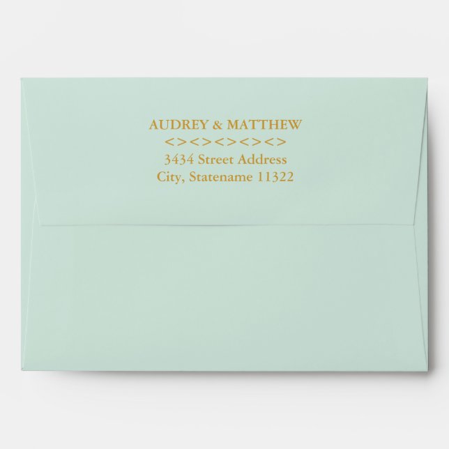 5 x 7 Antique Mint Green Envelope Return Address (Back (Top Flap))