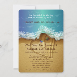 5" x 7" Beach Shell Wedding Invitation