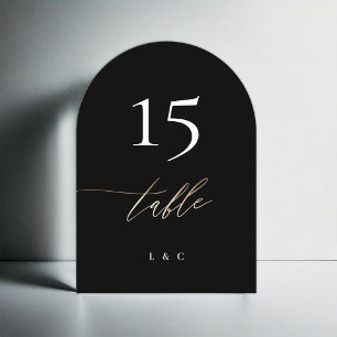 5 x 7 Black Gold Calligraphy Wedding Table Number