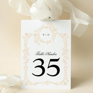 5 x 7 Blush Crest Elegant Wedding Table Numbers