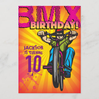 5 X 7 BMX Birthday Invitation