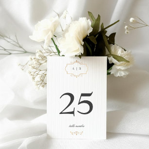 5 x 7 classic gold monogram wedding table number